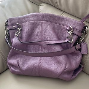 Purple leather Coach shoulder bag